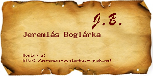 Jeremiás Boglárka névjegykártya